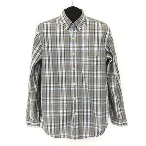 Eddie Bauer Classic Fit Long Sleeve Shirt Men's Medium Plaid 100% Cotton Casual